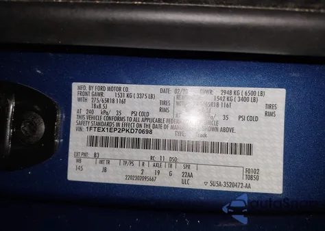 2023 Ford F-150 Xl z USA, uszkodzony, nr VIN 1FTEX1EP2PKD70698